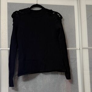Autumn Cashmere Black Long Sleeve Top